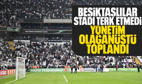Beşiktaş tribünlerinde 'yönetim istifa' sesleri! Taraftar stadı terk etmedi