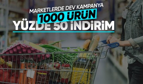 Zincir marketlerden dev indirim kampanyası! 1000 ürüne yüzde 50 indirim!