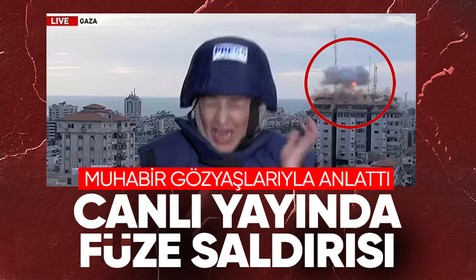 Canlı yayında füze saldırısına yakalanan muhabirin korku dolu anları! Faciayı gözyaşları içinde anlattı