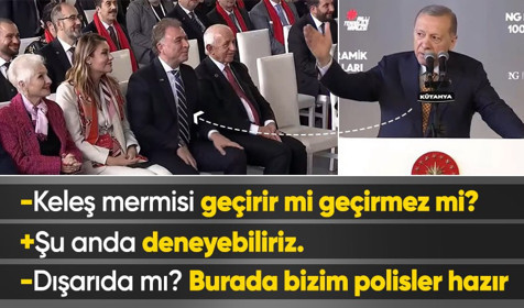 Cumhurbaşkanı Erdoğan, NG Kütahya Seramik 100. Yıl Fabrikaları Açılış Töreni’nde konuştu: Keleş mermisi de geçirir mi geçirmez mi?