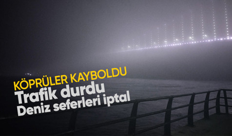 İstanbul'da yoğun sis: Köprüler görünmez halde, araç sürücüleri ilerlemekte zorlanıyor