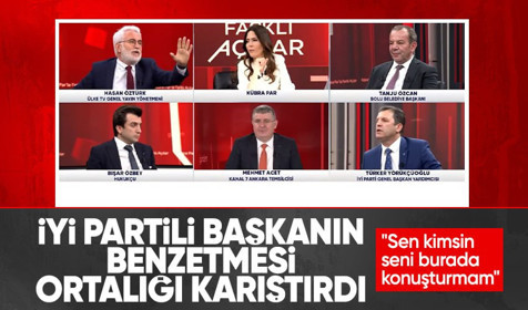 İYİ Partili Türker Yörükçüoğlu'nun gazetecilere yaptığı benzetme Hasan Öztürk'ü kızdırdı