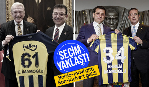 İmamoğlu, Fenerbahçe Başkanı Ali Koç'u ziyaretinde sarı-lacivert kravat taktı