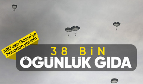 ABD, Gazze'ye havadan 38 bin öğünlük gıda içeren insani yardım bıraktı