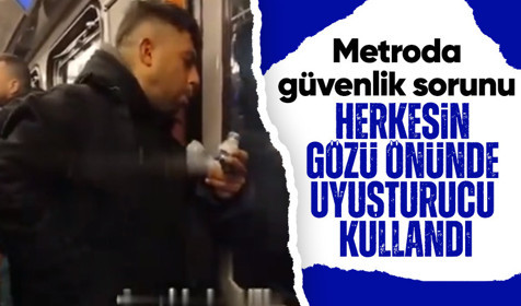 Kirazlı-Yenikapı metrosunda kimseye aldırış etmeden uyuşturucu kullanan şahıs görüntülendi