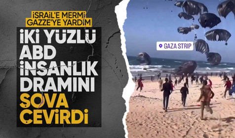 İsrail'e silah yığan ABD, Gazze'ye havadan yardım attı