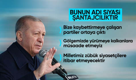 Son Dakika: Cumhurbaşkanı Erdoğan Malatya'da: Bunun adı siyasi şantajcılıktır