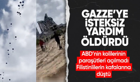 Gazze'de paraşütler açılmayınca kaos yaşandı: Çok sayıda ölü ve yaralı var