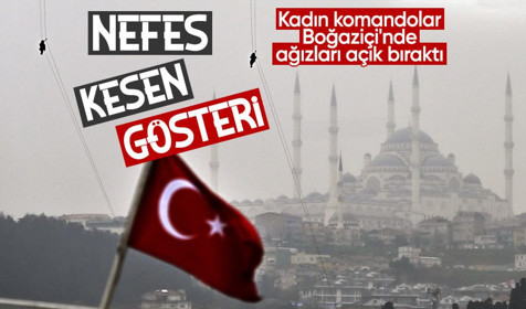 Türk kadınları 'Kadınlar Günü'nü kutluyor! 15 Temmuz Köprüsü'nden halatlarla botlara indiler