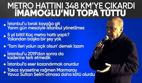 Cumhurbaşkanı Erdoğan, Bakırköy-Kirazlı metro hattının açılışında açıklamalarda bulundu