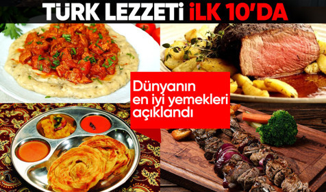 TasteAtlas tarafından belirtilen en iyi 10 yemek arasında Türkiye'den bir lezzet yer alıyor