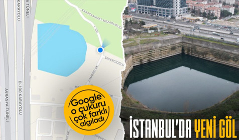 Kadıköy'de içi su dolan şantiye, Google'da "göl" olarak gösterildi
