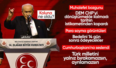 MHP kurultayı başladı |Devlet Bahçeli'den CHP'ye sert çıkış: DEM'lenerek rotasını kaybetmiş, korsanlar tarafından rehin alınmıştır