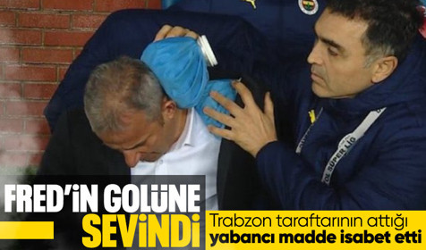 Trabzonspor maçında İsmail Kartal'a yabancı madde isabet etti