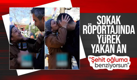 Kendisiyle sokak röportajı yapmak isteyen muhabiri şehit oğluna benzetti... "Gözlerini merak ettim"