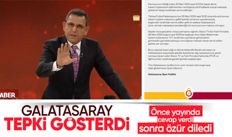 Galatasaray işlem başlattıktan sonra Fatih Portakal özür diledi