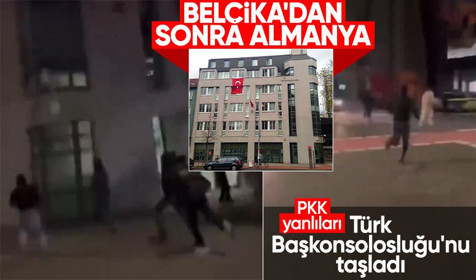 Son Dakika: PKK yanlılarından Almanya'daki Türk Başkonsolosluğu'na taşlı saldırı