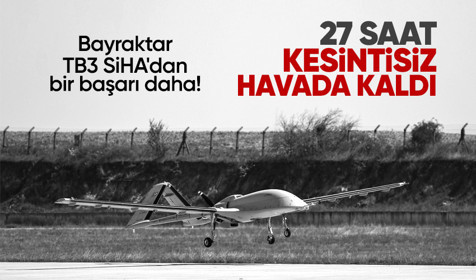 Bayraktar TB3 SİHA, 27 saat havada kaldığı 26. test uçuşunu da başarıyla tamamladı
