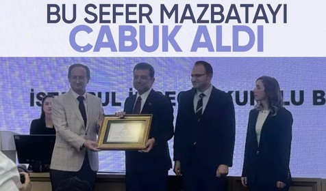 Ekrem İmamoğlu mazbatasını aldı, görevine resmen başladı
