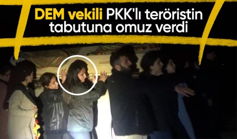 DEM Parti milletvekili Zeynep Oduncu terörist cenazesi taşıdı
