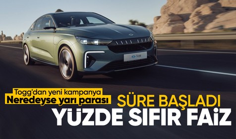 Togg'dan sıfır faizli 800 bin TL'lik kredi fırsatı