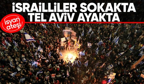 İsrailliler Tel Aviv'de toplandı, Netanyahu'ya karşı eylem yaptı!