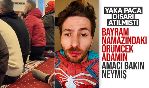Bayram namazına 'Örümcek Adam' kostümüyle katılan genç ilk kez konuştu