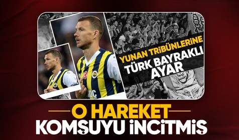 Edin Dzeko'nun Türk bayrağını Olympiakos taraftarına doğru göstermesi Yunan basınında yankı buldu