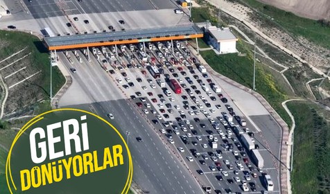İstanbul'a geri dönüş yolculuğunda yoğun trafik