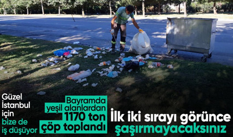 Bayramda İstanbul'da yeşil alanlardan 1.170 ton çöp toplandı
