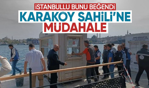 CHP'ye geçen Beyoğlu'nda Karaköy sahilindeki özel işletmeye ait yer kaldırıldı