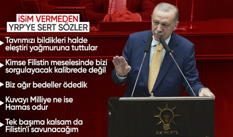 Cumhurbaşkanı Erdoğan'dan YRP'ye sert çıkış: Hiç kimse Filistin meselesinde bizi sorgulayamaz