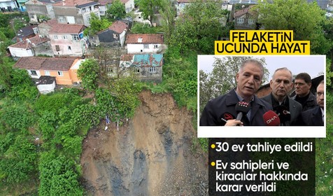 Gaziosmanpaşa'da toprak kayması kamerada | 30 ev tahliye edildi, ev sahipleri ve kiracılar için karar verildi