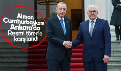 Son dakika: Alman Cumhurbaşkanı Ankara'da! Cumhurbaşkanı Erdoğan resmi törenle karşıladı