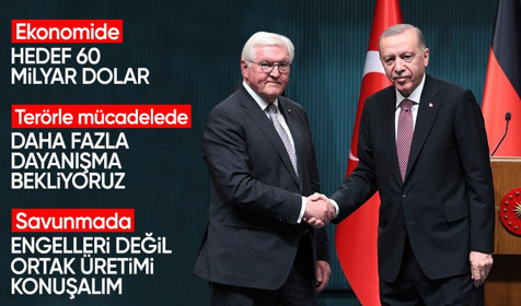 Son Dakika: Ekonomi, savunma, terörle mücadele... Cumhurbaşkanı Erdoğan'dan Alman mevkidaşı ile ortak açıklama