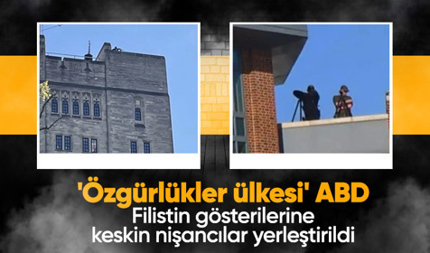 ABD'de Filistin gösterisi düzenlenen üniversitenin çatısına keskin nişancılar yerleştirildi