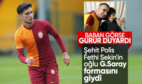 Şehit Polis Fethi Sekin'in oğlu Burak Tolunay Sekin Galatasaray formasını giydi