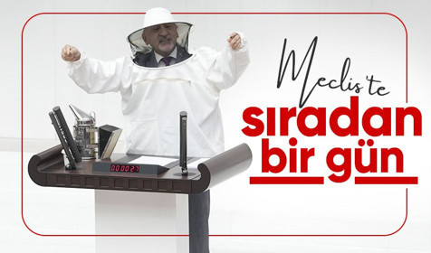 Meclis'te gündem olan anlar.. CHP'li vekil Mustafa Adıgüzel arıcı oldu