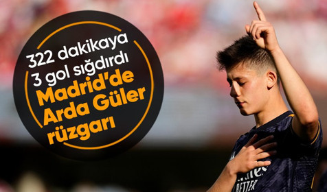 Real Madrid-Granada maçının 45. dakikasında milli oyuncu Arda Güler gol attı