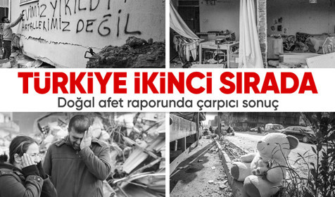Türkiye doğal afet raporunda evsiz kalanlar sıralamasında ikinci