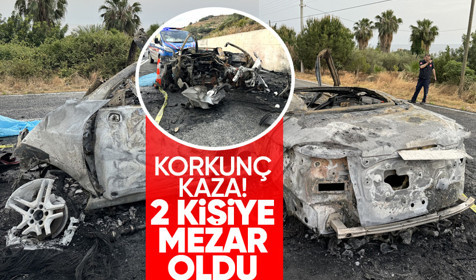 Alanya'da duvara çarpıp yanan otomobildeki 2 kişi hayatını kaybetti