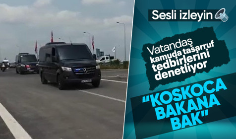 Bakan Uraloğlu şehir dışı programına 3 araçla gitti, konvoyu gören vatandaş şaşkınlığını gizleyemedi