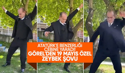Atatürk'e benzeyen adamdan 19 Mayıs şovu! Zeybek videosunu paylaştı