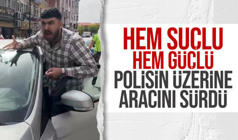 Hatalı park yapan sürücü otomobilini kendisini uyaran polisin üzerine sürdü