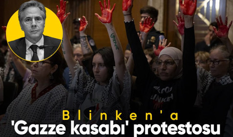 Antony Blinken Senato'da neye uğradığını şaşırdı! Filistin destekçilerinden 'Gazze kasabı' protestosu