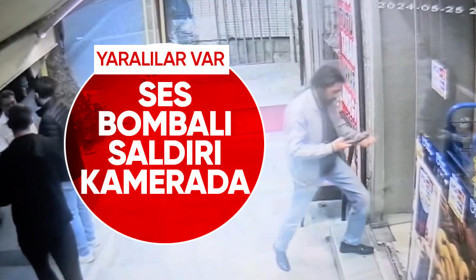 İstanbul'da iş yerine ses bombalı saldırı! Korku anları kamerada