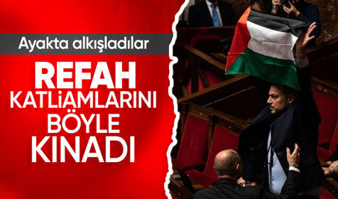 Fransız siyasetçi Sebastien Delogu'dan Filistin protestosu