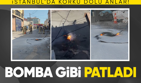 Sultangazi'de bomba gibi patlayan elektrik kabloları paniğe neden oldu