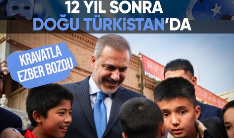 Doğu Türkistan'ı ziyaret eden Bakan Fidan kravatıyla mesaj verdi