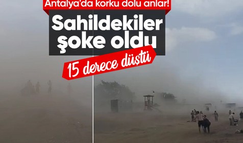 Antalya'da hava sıcaklığı 16 derece birden düştü: Kum fırtınası çıktı, ağaçlar devrildi
